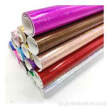 Película de PVC custom fasion glitter faux couro PU